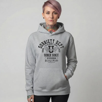 Sobriety Dept Recovery Hoodie graphic detail (view 24)