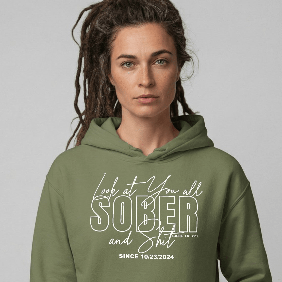 Look at You Sober Recovery Hoodie fit detail (view 19)