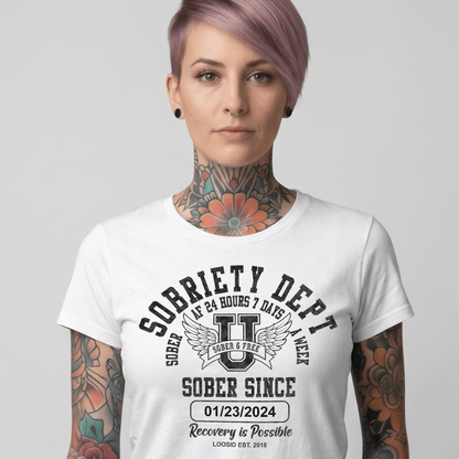 Sobriety Dept Sober T Shirt fit detail (view 19)