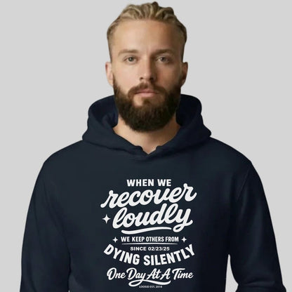 When we recover loudly Recovery Hoodie side view (view 6)