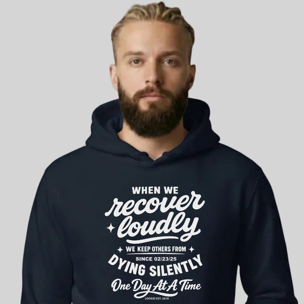 When we recover loudly Recovery Hoodie side view (view 6)