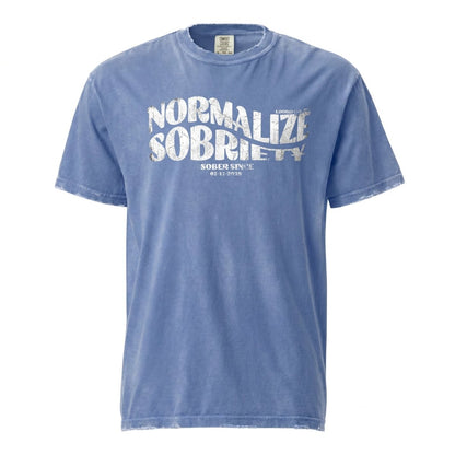 Normalize Sobriety Women garment dyed Sober T Shirt back view (view 17)