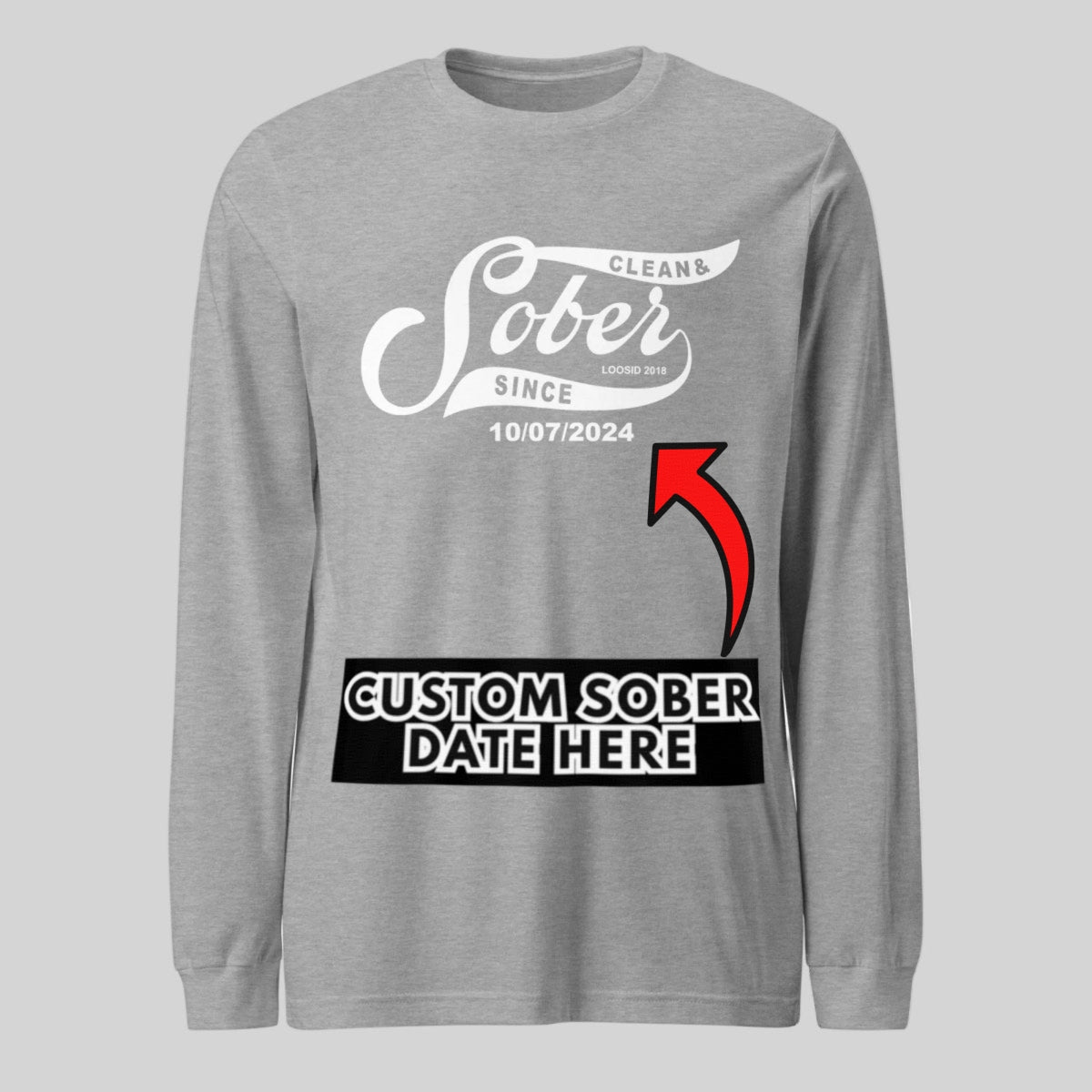 Long Sleeve Sober Sober T Shirt graphic detail (view 4)