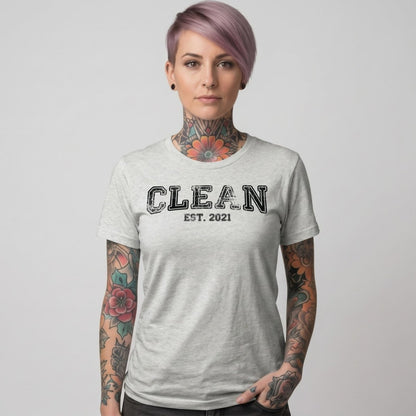 Clean EST. Sober T Shirt product photo (view 10)