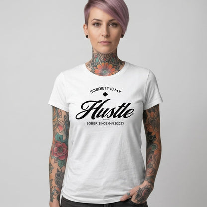Sobriety is My Hustle Sober T Shirt fit detail (view 19)