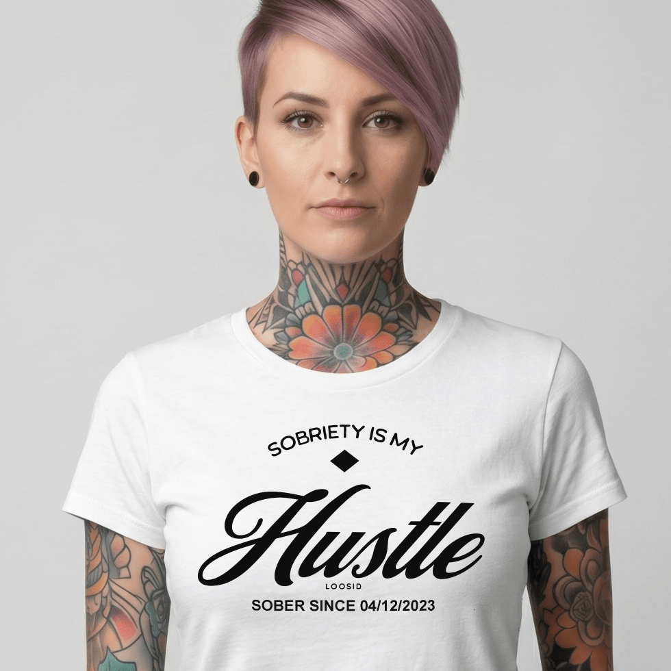 Sobriety is My Hustle Sober T Shirt packaging detail (view 18)