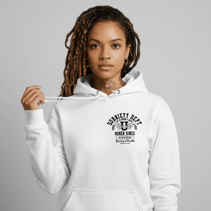 Sobriety Dept Sober AF Recovery Hoodie graphic detail (view 34)