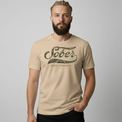 Sober Since Camo Sober T Shirt product photo (view 10)