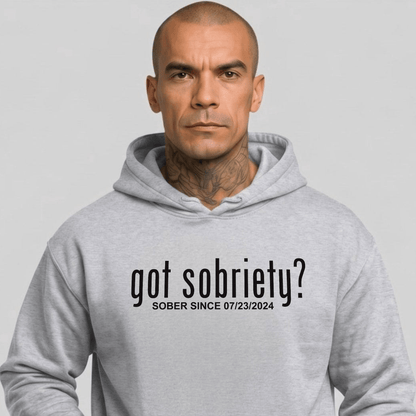 Got Sobriety Recovery Hoodie flat lay styled image (view 23)