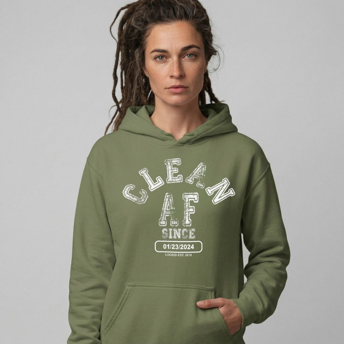 Clean AF Since Recovery Hoodie side view (view 16)