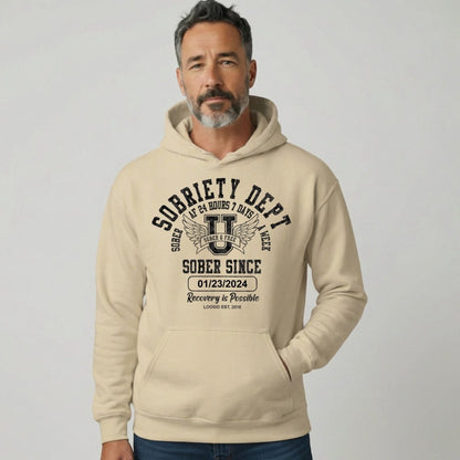 Sobriety Dept Recovery Hoodie side view (view 6)