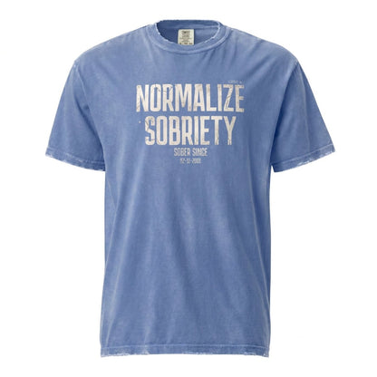 Sober T Shirt | Men's Washed Normalize Sobriety Garment-Dyed