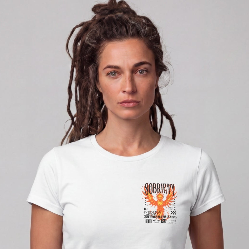 Phoenix Reborn Recovery Limited-Edition Women's T-Shirt with Sobriety Date