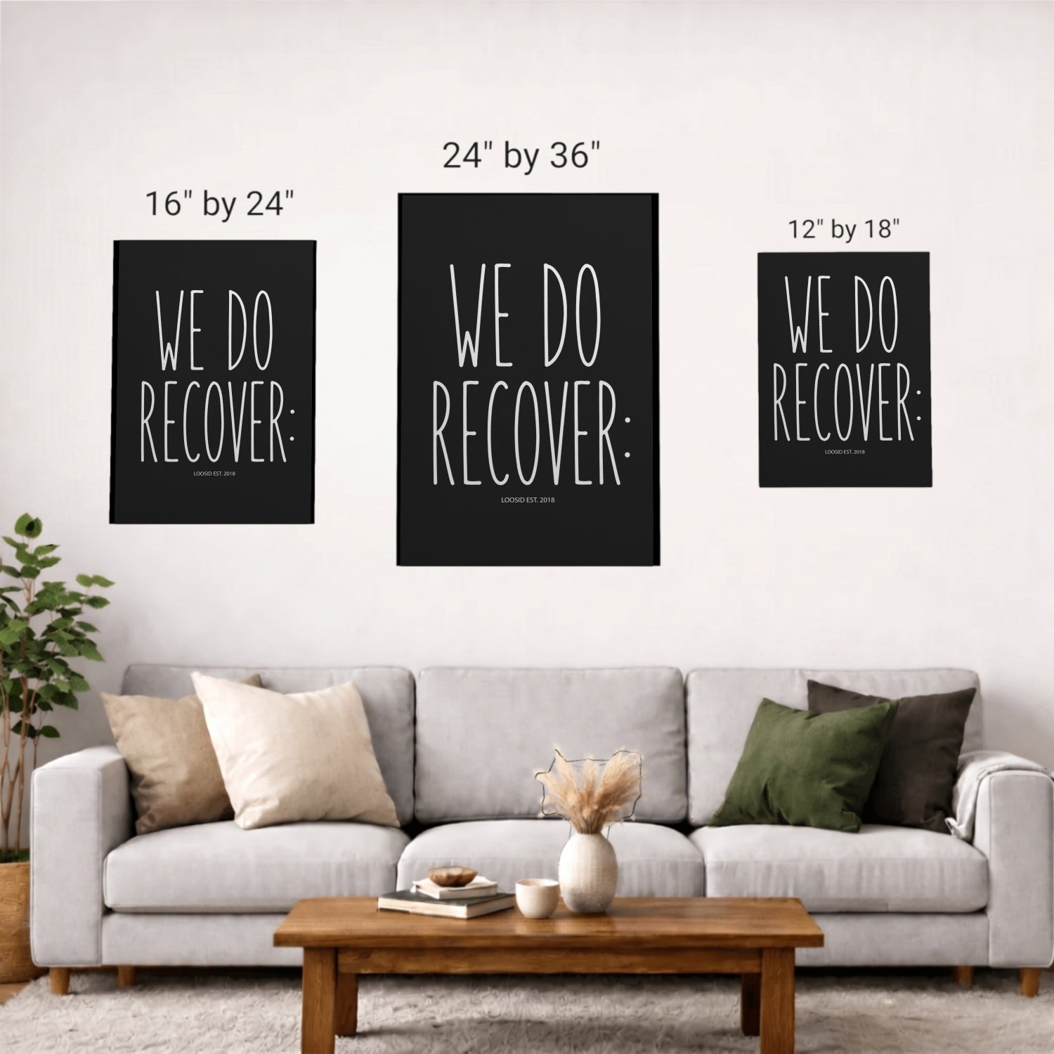 Sobriety Art | We Do Recover Canvas Wall Art