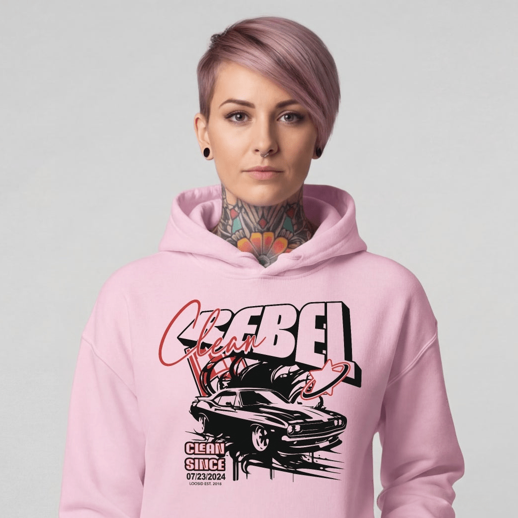 Clean Rebel Custom Recovery Date Recovery Hoodie lifestyle view (view 15)