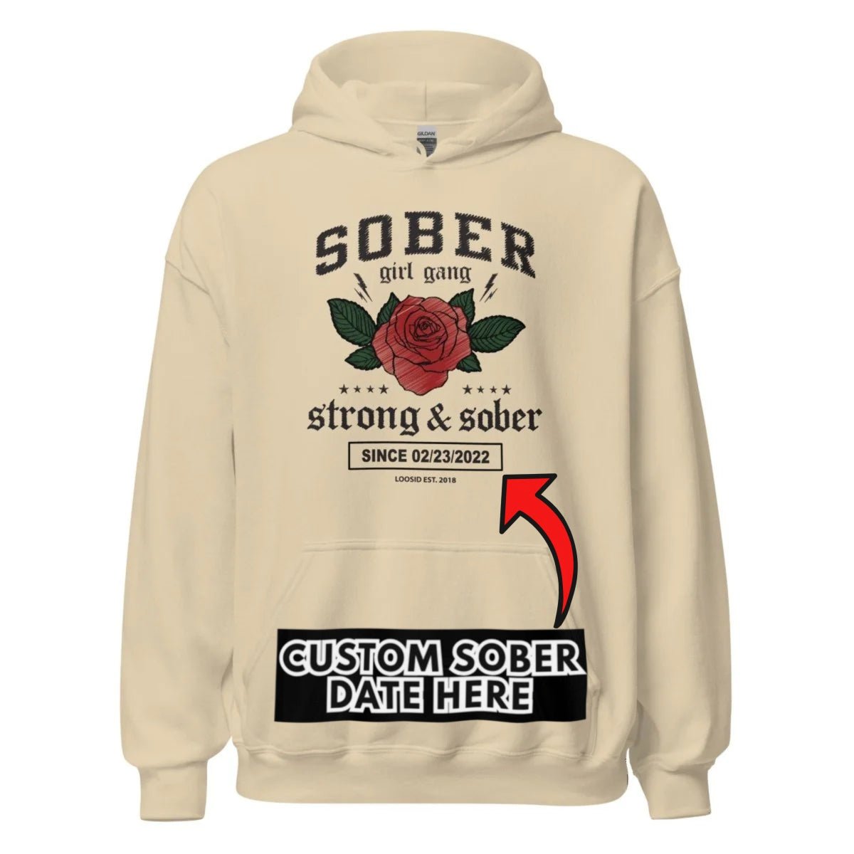 Sober Girl Gang Strong & Sober Crest Recovery Hoodie product photo (view 20)