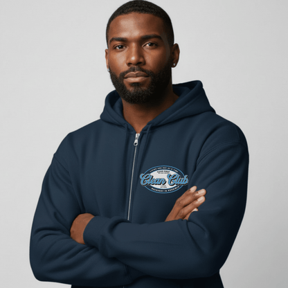 Clean Club Badge Unisex Zip Recovery Hoodie product photo (view 20)