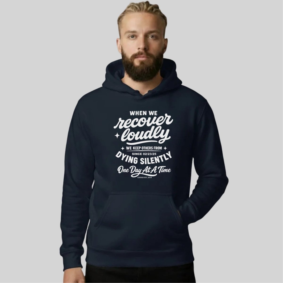 When we recover loudly Recovery Hoodie back view (view 7)