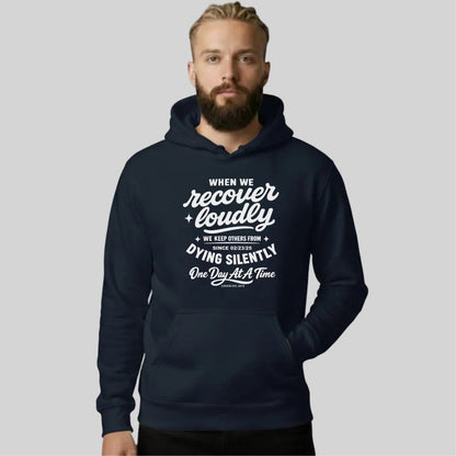 When we recover loudly Recovery Hoodie back view (view 7)