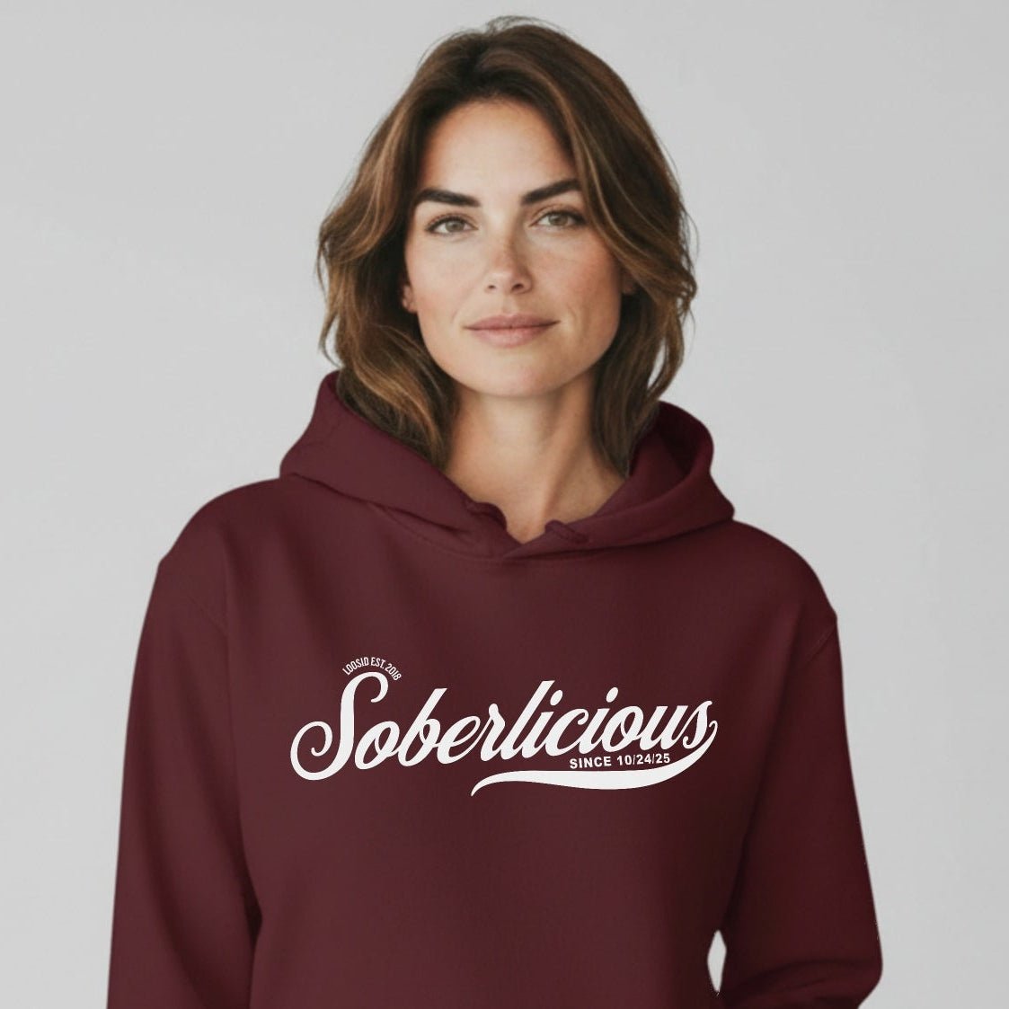 Soberlicious Recovery Hoodie close-up view (view 12)