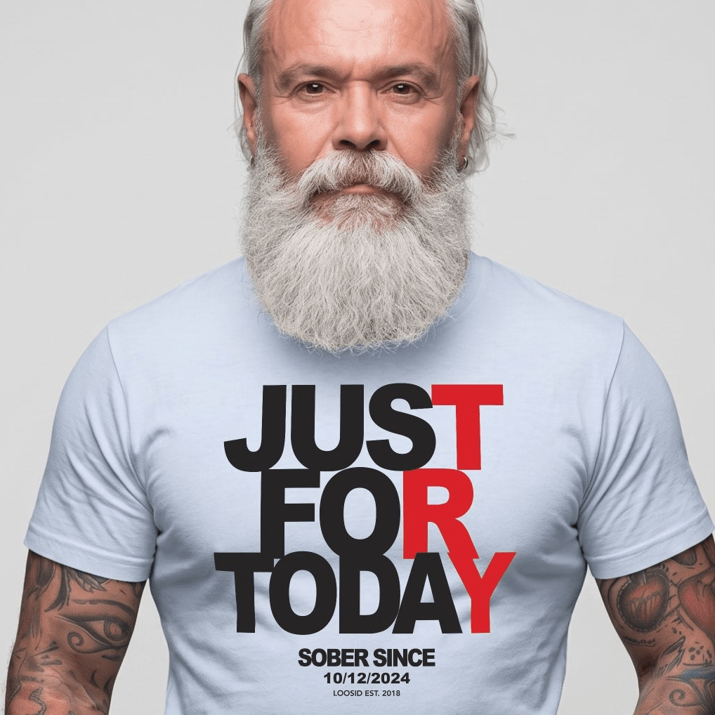 Just Try For Today Sober T Shirt lifestyle view (view 15)