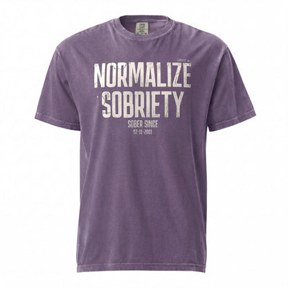 Washed Normalize Sobriety Unisex garment dyed Sober T Shirt graphic detail (view 14)