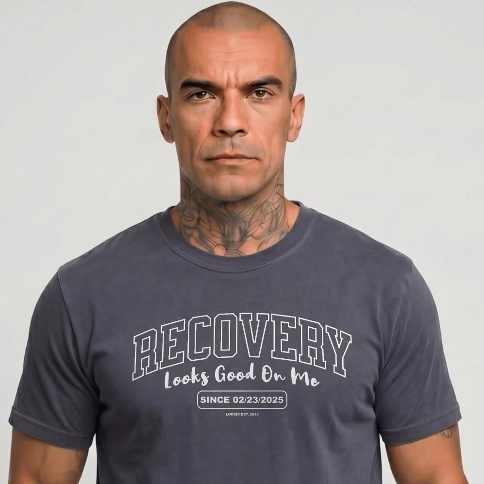 Recovery Looks Good On You Unisex garment dyed Sober T Shirt product photo (view 10)