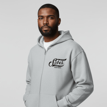Sober Since Recovery Hoodie back view (view 17)