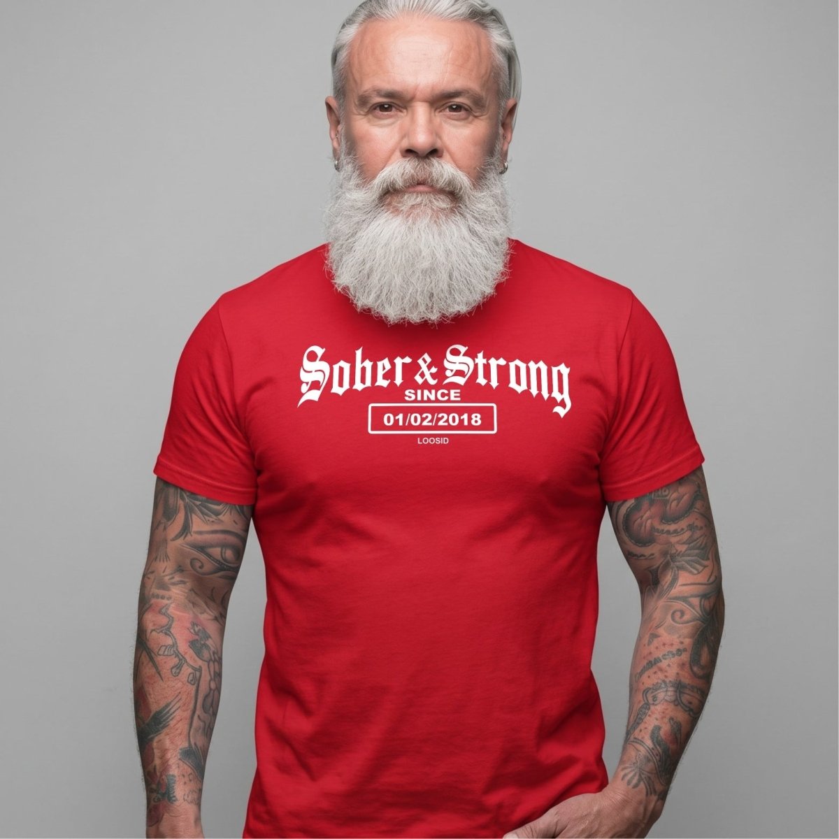 Old School Sober & Strong Sober T Shirt lifestyle view (view 25)