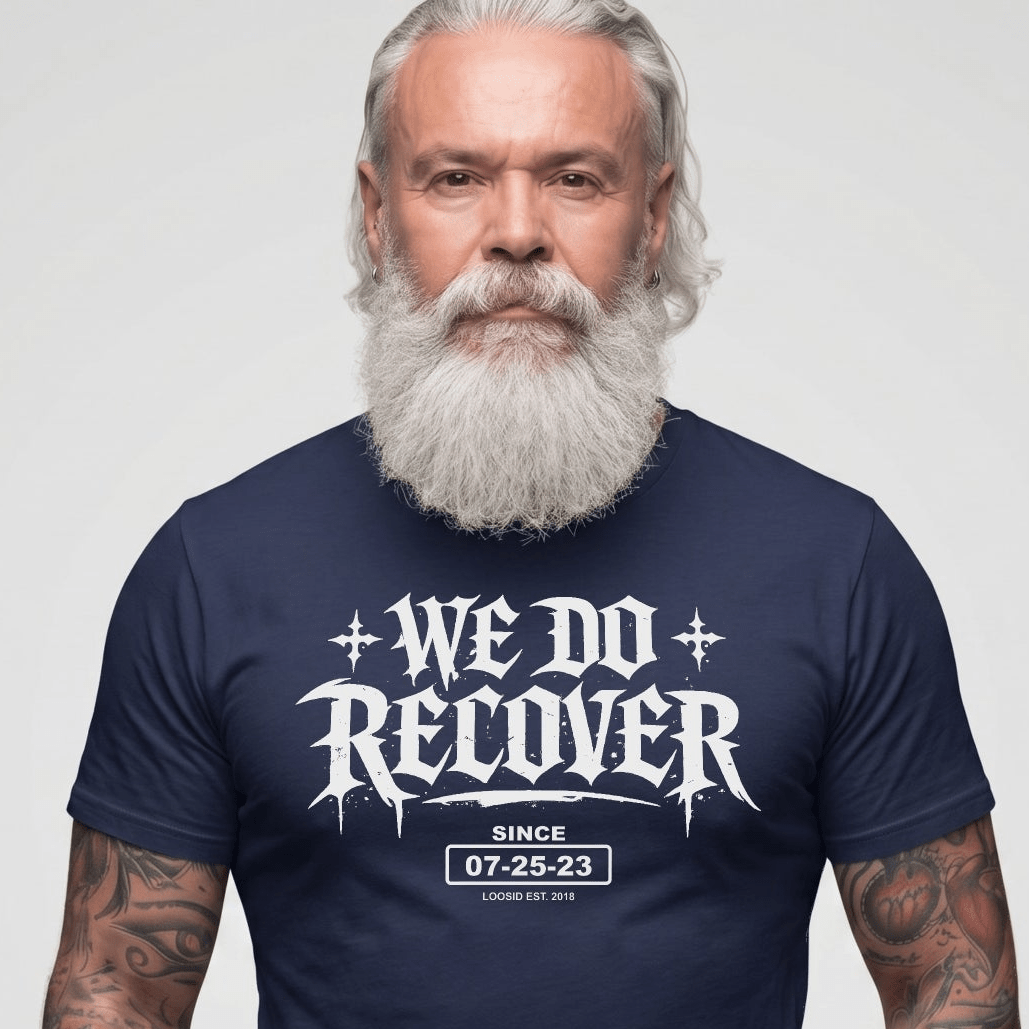 We Do Recover Sober T Shirt fit detail (view 9)