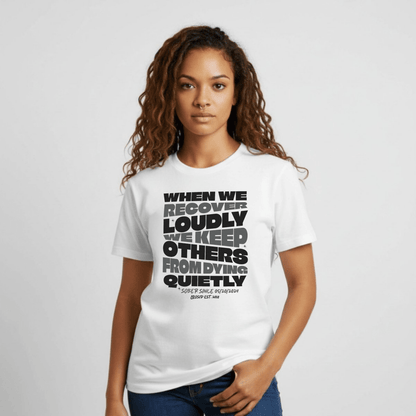When we recover Loudly Sober T Shirt flat lay styled image (view 13)