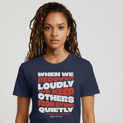 When we recover Loudly Sober T Shirt fit detail (view 9)
