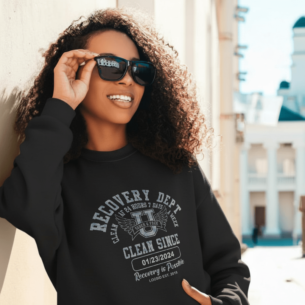 Loosid Clean Since Collegiate Recovery Hoodie featuring the design