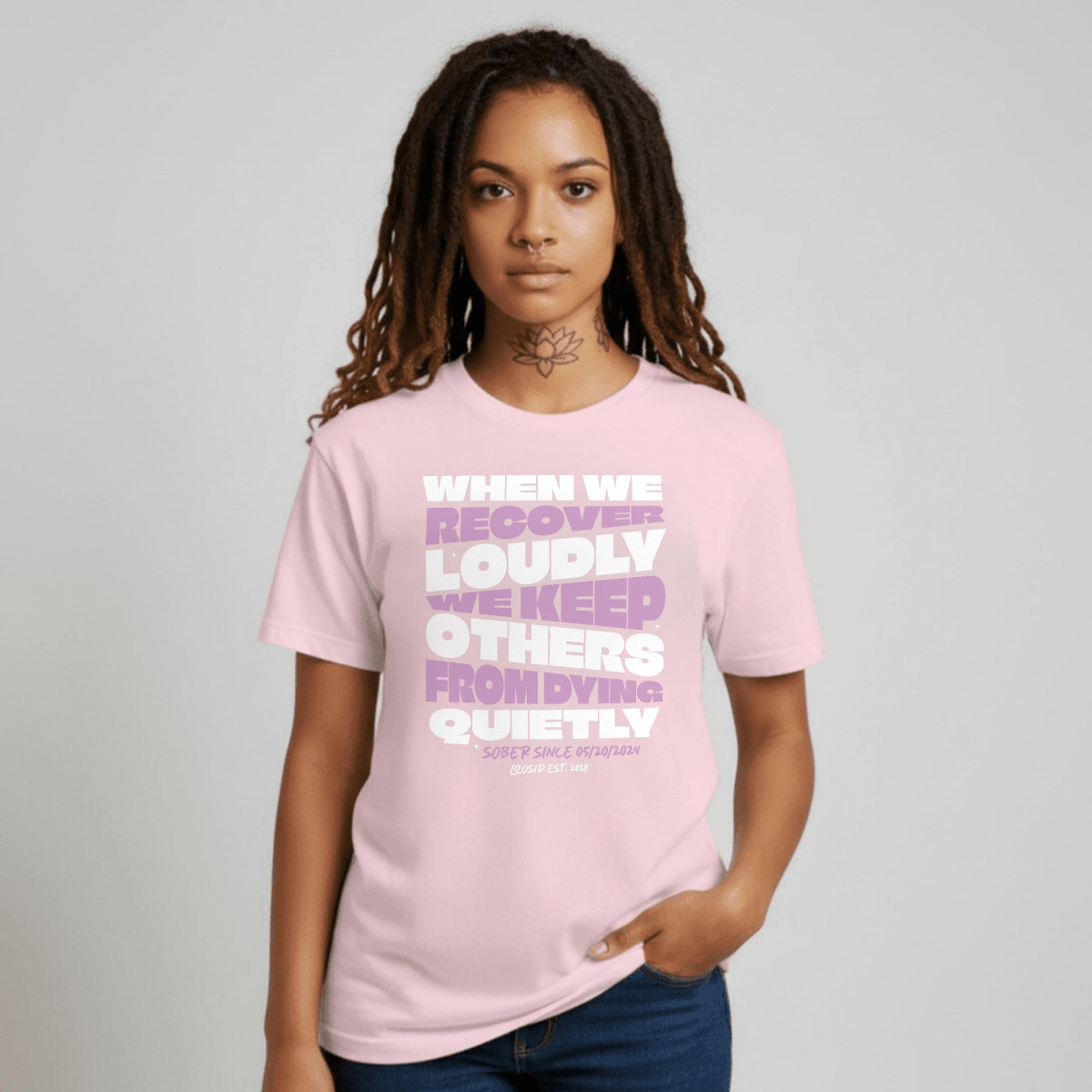 When We Recover Loudly Sober T Shirt product photo (view 10)