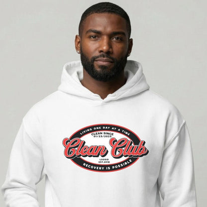 Clean Club Badge Recovery Hoodie lifestyle view (view 15)