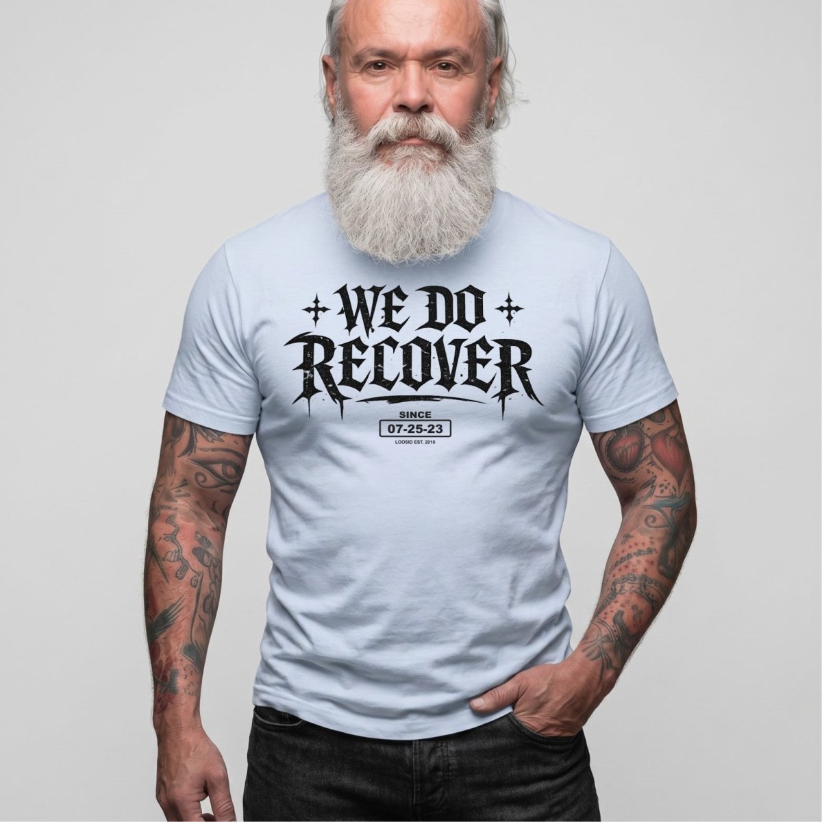 We Do Recover Sober T Shirt fit detail (view 19)
