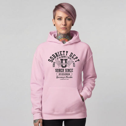 Sobriety Dept Recovery Hoodie graphic detail (view 34)
