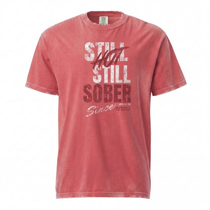 Still Hot Still Sober Women garment dyed Sober T Shirt back view (view 17)
