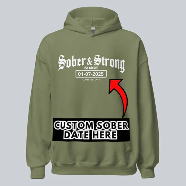Old School Sober Recovery Hoodie packaging detail (view 18)