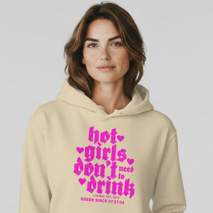 Hot Girls Don't Drink Recovery Hoodie side view (view 36)