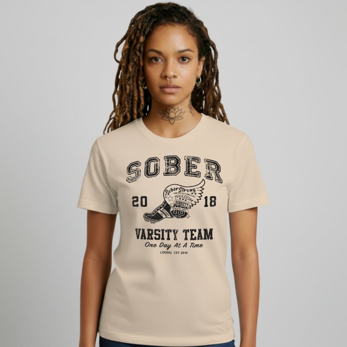 Sober Varsity Team Sober T Shirt side view (view 16)
