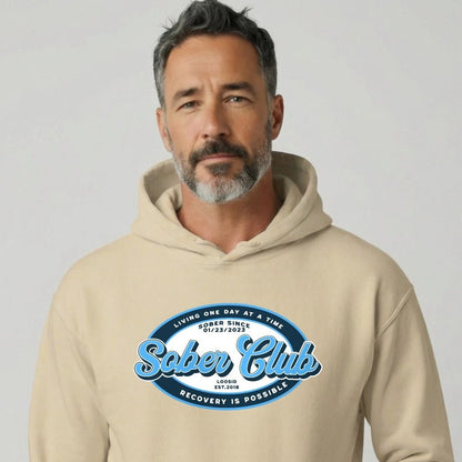 Sober Club Badge Recovery Hoodie product photo (view 10)