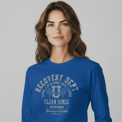 Recovery Dept 24 7 Long Sleeve Sober T Shirt featuring the design (view 21)