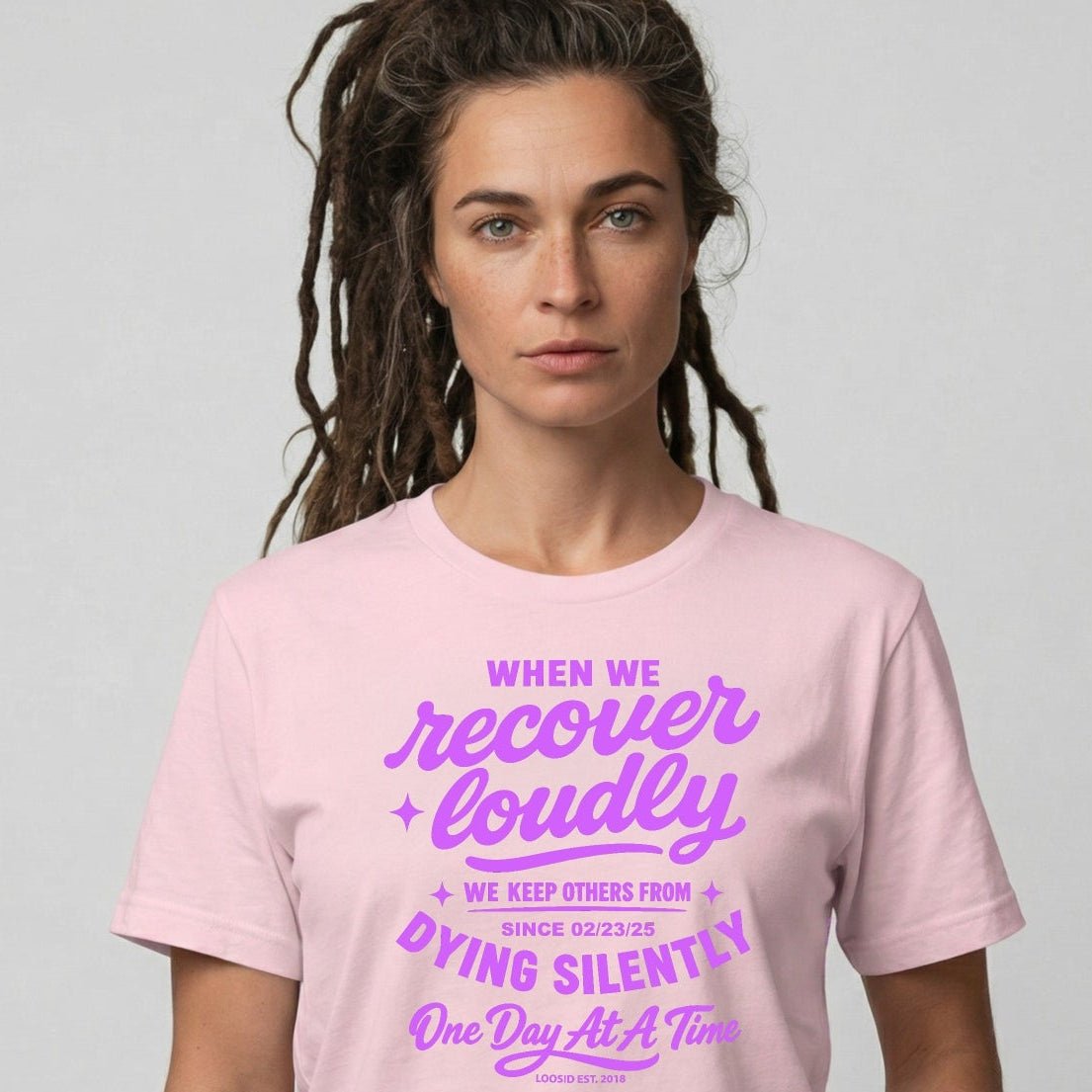 When we recover loudly women Sober T Shirt packaging detail (view 18)