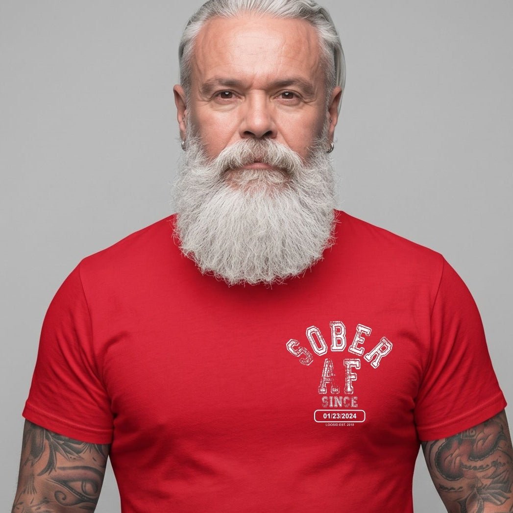 Sober AF Sober T Shirt close-up view (view 2)