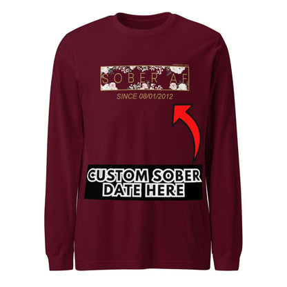 Sober AF Flower Long Sleeve Sober T Shirt close-up view (view 12)
