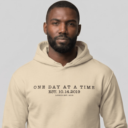 One Day At a Time Recovery Hoodie close-up view (view 12)