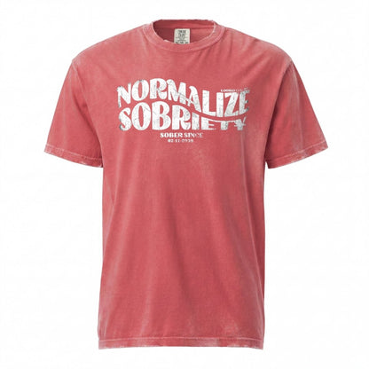 Normalize Sobriety Women garment dyed Sober T Shirt product photo (view 20)