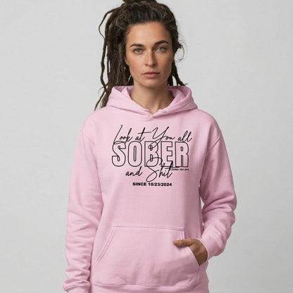 Look at You Sober Recovery Hoodie back view (view 37)