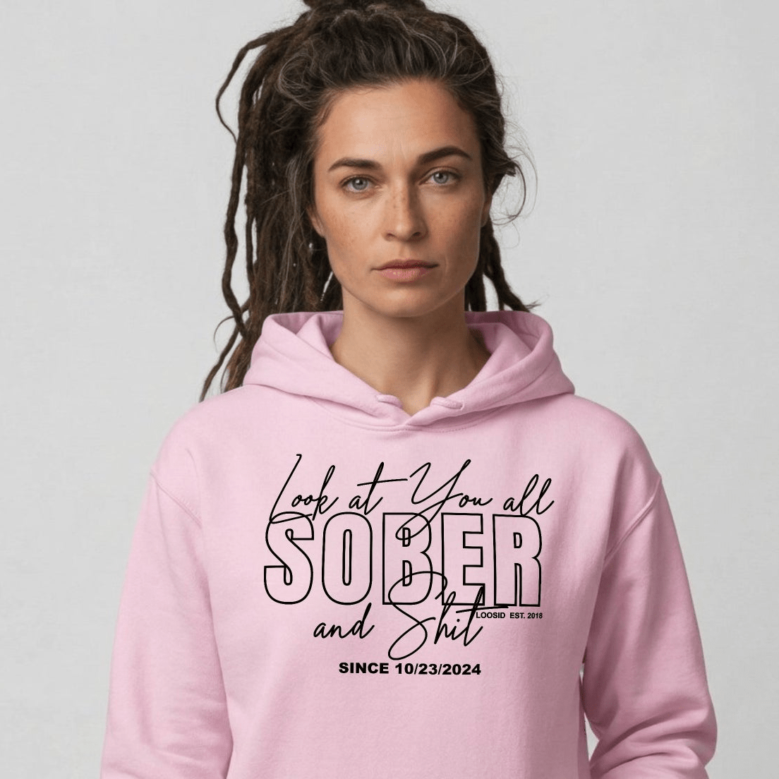 Look at You Sober Recovery Hoodie lifestyle view (view 35)